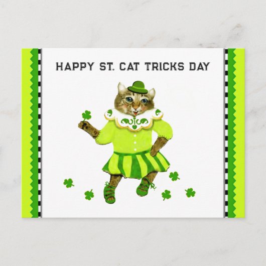 Carte Postale Drôle St. Patrick's Day Chat (Devant)