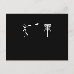 Carte Postale Drôle Stickman Disque Golf Player