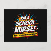 Carte Postale Drôle Superpower School Infirmière Appréciation (Devant)