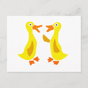Carte Postale Drôle Talking Ducks Art