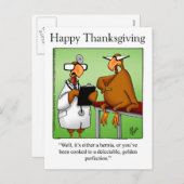 Carte postale Drôle Thanksgiving "Golden Perfectio (Devant / Derrière)