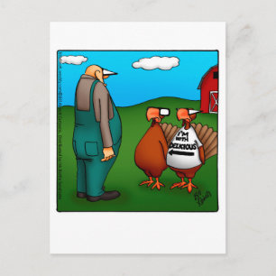 Carte postale drôle Thanksgiving "I'm With Delicio