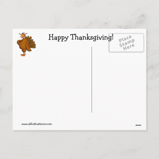 Carte postale drôle Thanksgiving "I'm With Delicio (Dos)