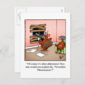 Carte postale Drôle Thanksgiving "Novembre Phénome (Devant / Derrière)