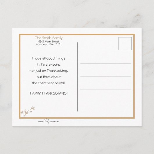 Carte Postale Drôle Thanksgiving Turkeys Lecture Proclamation (Dos)