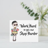 Carte Postale Drôle Travail Inspirationnel Dur Pour Que Vous Pui (Debout devant)