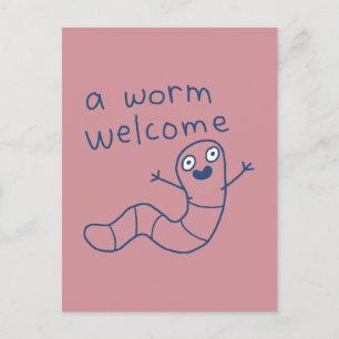 Carte Postale Drôle Un Ver Bienvenue Mignon Blague Ver De Terre