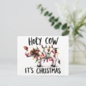 Carte Postale Drôle Vache de Noël Vache sainte C'est Noël (Debout devant)