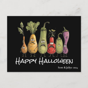 Carte Postale Drôle veggie effrayé noir Halloween