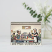 Carte Postale Drôle Vie de Serveuse Restaurant Humour  (Debout devant)