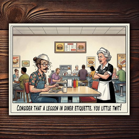 Carte Postale Drôle Vie de Serveuse Restaurant Humour 