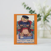 Carte Postale Drôle Vintage Citrouille Halloween (Debout devant)