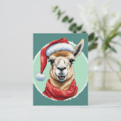Carte Postale Drôles d'animaux pour Noël - Lama 1 (Debout devant)