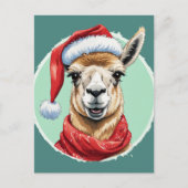 Carte Postale Drôles d'animaux pour Noël - Lama 1 (Devant)