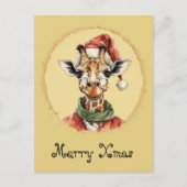 Carte Postale Drôles d'animaux: Spécial Noël - Girafe 1 (Devant)