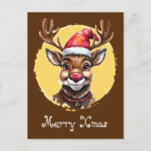 Carte Postale Drôles d'animaux: Spécial Noël - Renne 1 (Devant)