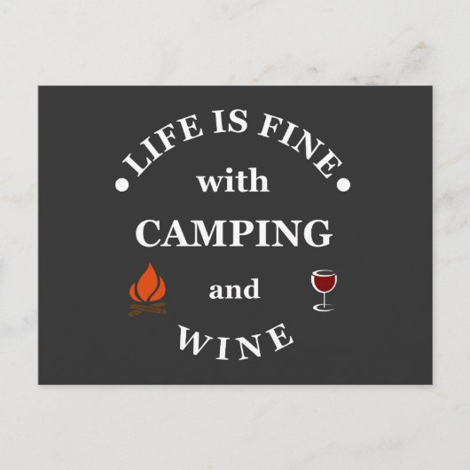Carte Postale Drôles de citations de camping et de vin (Devant)