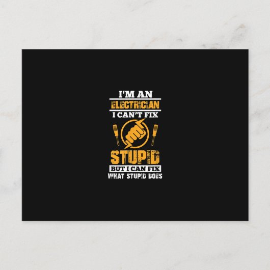 Carte Postale Drôles d'électriciens pour hommes Je suis électric (Devant)