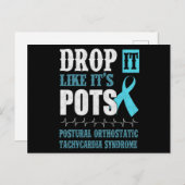 Carte Postale Drop It Like It's POTS Shirt Dysautonomia Awarenes (Devant / Derrière)