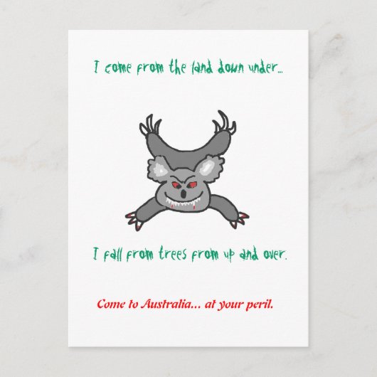 Carte postale Dropbear Australis (Devant)