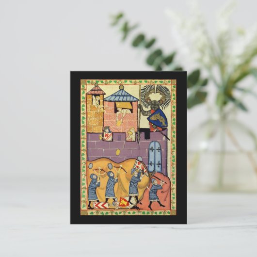 Carte Postale Dropping Rocks, Manesse de Codex du XIVe siècle (Debout devant)