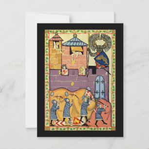 Carte Postale Dropping Rocks, Manesse de Codex du XIVe siècle