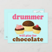 Carte Postale Drummer à percussion drôle (Devant / Derrière)