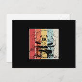 Carte Postale Drummer Drummer Retro (Devant / Derrière)