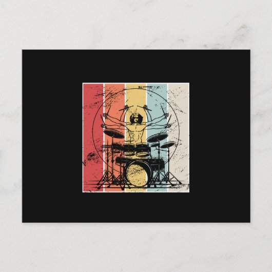 Carte Postale Drummer Drummer Retro (Devant)