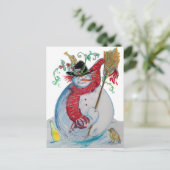 CARTE POSTALE DRUNKEN SNOWMAN (Debout devant)