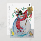 CARTE POSTALE DRUNKEN SNOWMAN (Devant / Derrière)