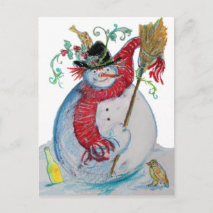 CARTE POSTALE DRUNKEN SNOWMAN
