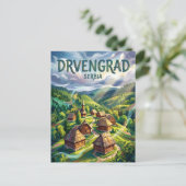 Carte Postale Drvengrad Serbie (Debout devant)