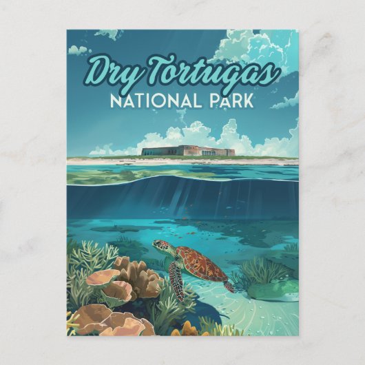 Carte Postale Dry Tortugas Parc National Floride Turtle (Devant)