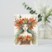 Carte postale Dryade en Automne Fairy-core (Debout devant)