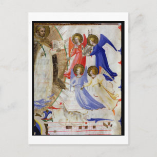 Carte Postale ds 558 f.67v St. Dominic avec quatre anges musicau