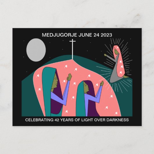 CARTE POSTALE DU 42E ANNIVERSAIRE DE MEDJUGORJE (Devant)