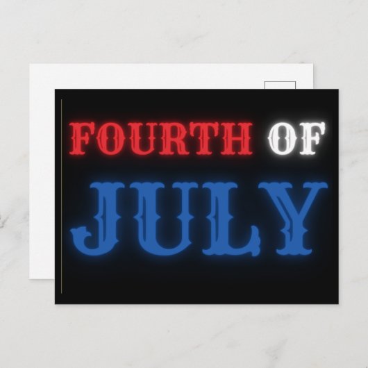 Carte postale du 4 juillet (Devant / Derrière)