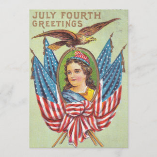 Carte postale du 4 juillet 1909, numérique vintage