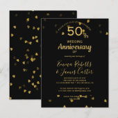 Carte postale du 50e anniversaire noir et or (Devant / Derrière)