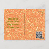 carte postale du baby shower d'affichage du code q (Dos)
