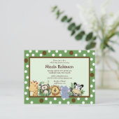 Carte postale du baby shower ZOO CREW Jungle (Debout devant)
