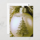 Carte postale du bal de Noël Gold (Devant / Derrière)