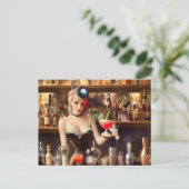 Carte postale du barman blond AI (Debout devant)