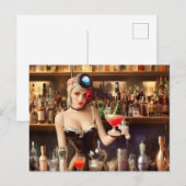 Carte postale du barman blond AI (Devant / Derrière)