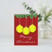 Carte postale du base-ball de Fastpitch de Noël (Debout devant)