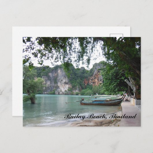 Carte postale du bateau à queue longue Railay Beac (Devant / Derrière)