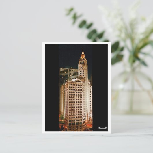 Carte postale du bâtiment Wrigley (Debout devant)