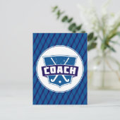 Carte postale du bouclier de l'entraîneur de hocke (Debout devant)