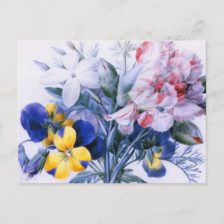 Carte postale du bouquet de fleurs Redoute vintage